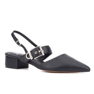 New York & Company Black Block Heel Rea Slingbacks